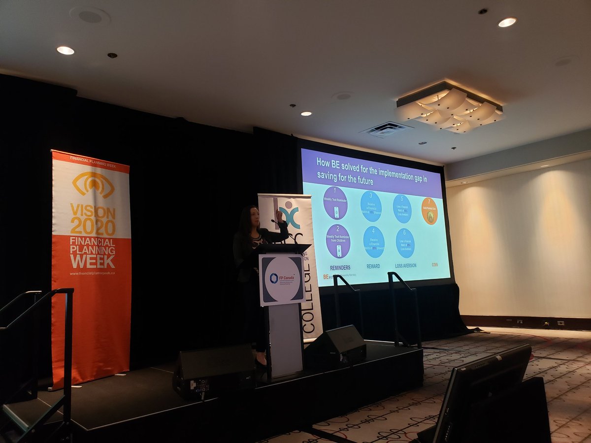 KelleyKeehn's tweet photo. Dr. Michelle Hilscher from @BEworks addressing the sold-crowd at @OfficialFPCan's CFP symposium on the implementation gap. Why do some of your clients not follow your financial planning advice? https://t.co/GgS8uYdf2O