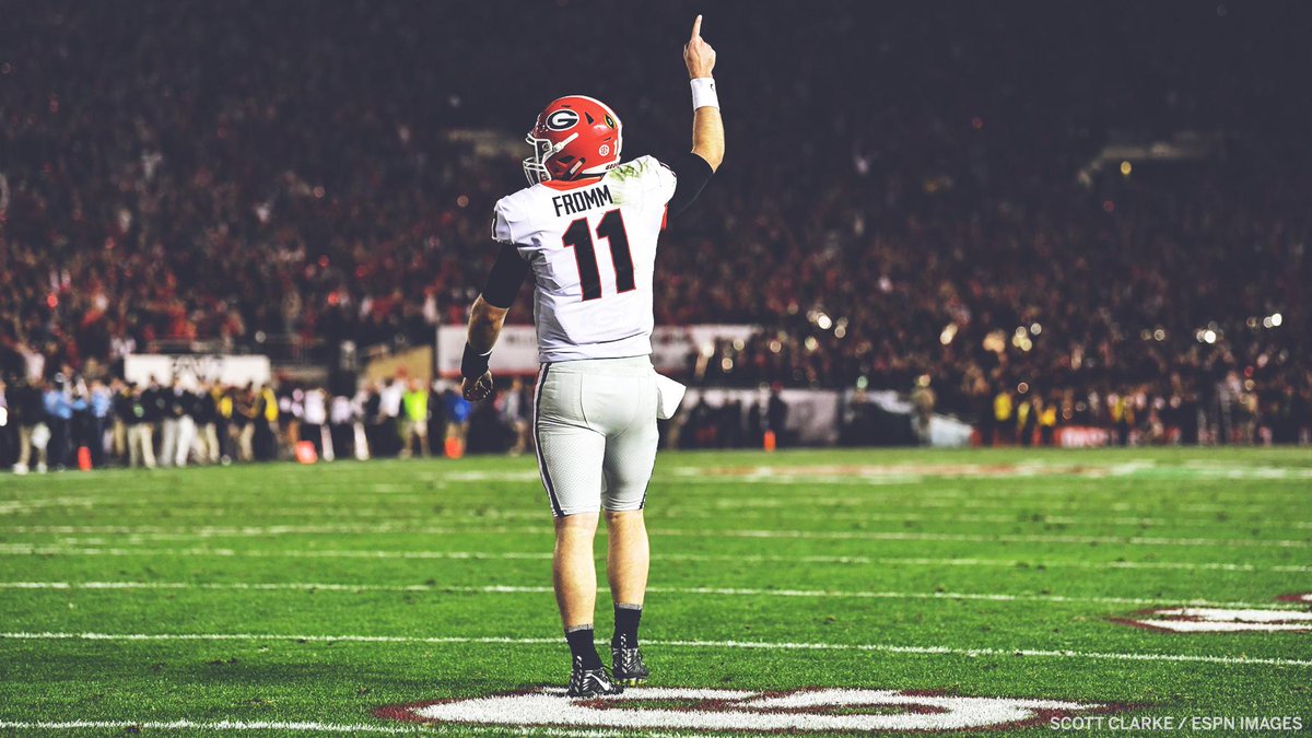 SECNetwork's tweet photo. Freshman: SEC East 🏆
Sophomore: SEC East 🏆
Junior: SEC East 🏆

Jake Fromm is the only QB in SEC history to win his division in each of his first three years as a starter. https://t.co/sjFw5LSp9N