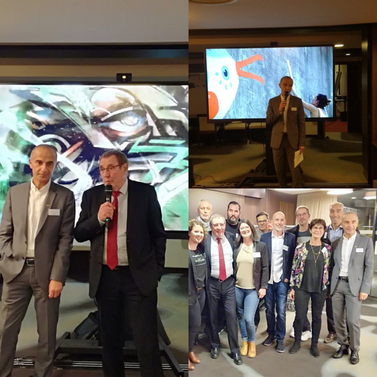 mohamedmaafri (@mohamedmaafri) on Twitter photo Très belle soirée Art Urbain à l'hôtel <a href="/HolidayInn/">Holiday Inn by IHG</a> #blagnac pour présenter l'ancrage de l'association <a href="/CISARTfrance/">Cisart' France</a> sur le territoire blagnacais #ecoledesartsurbains😎
<a href="/JosephCarles/">Joseph Carles</a> <a href="/FannySalas7/">Fanny Salas</a> <a href="/lomassette/">Laurence Massette</a> <a href="/MarieMoses1/">Marie Moses</a> <a href="/jchpinel/">JChP</a> <a href="/fbahrar/">Fouad Bahrar</a> <a href="/CBenaroya/">Christophe Bénaroya</a> <a href="/StephanieSense/">Stéphanie Sense</a> <a href="/JJBolzan/">JJBOLZAN</a> Très belle soirée Art Urbain à l'hôtel <a href="/HolidayInn/">Holiday Inn by IHG</a> #blagnac pour présenter l'ancrage de l'association <a href="/CISARTfrance/">Cisart' France</a> sur le territoire blagnacais #ecoledesartsurbains😎
<a href="/JosephCarles/">Joseph Carles</a> <a href="/FannySalas7/">Fanny Salas</a> <a href="/lomassette/">Laurence Massette</a> <a href="/MarieMoses1/">Marie Moses</a> <a href="/jchpinel/">JChP</a> <a href="/fbahrar/">Fouad Bahrar</a> <a href="/CBenaroya/">Christophe Bénaroya</a> <a href="/StephanieSense/">Stéphanie Sense</a> <a href="/JJBolzan/">JJBOLZAN</a>