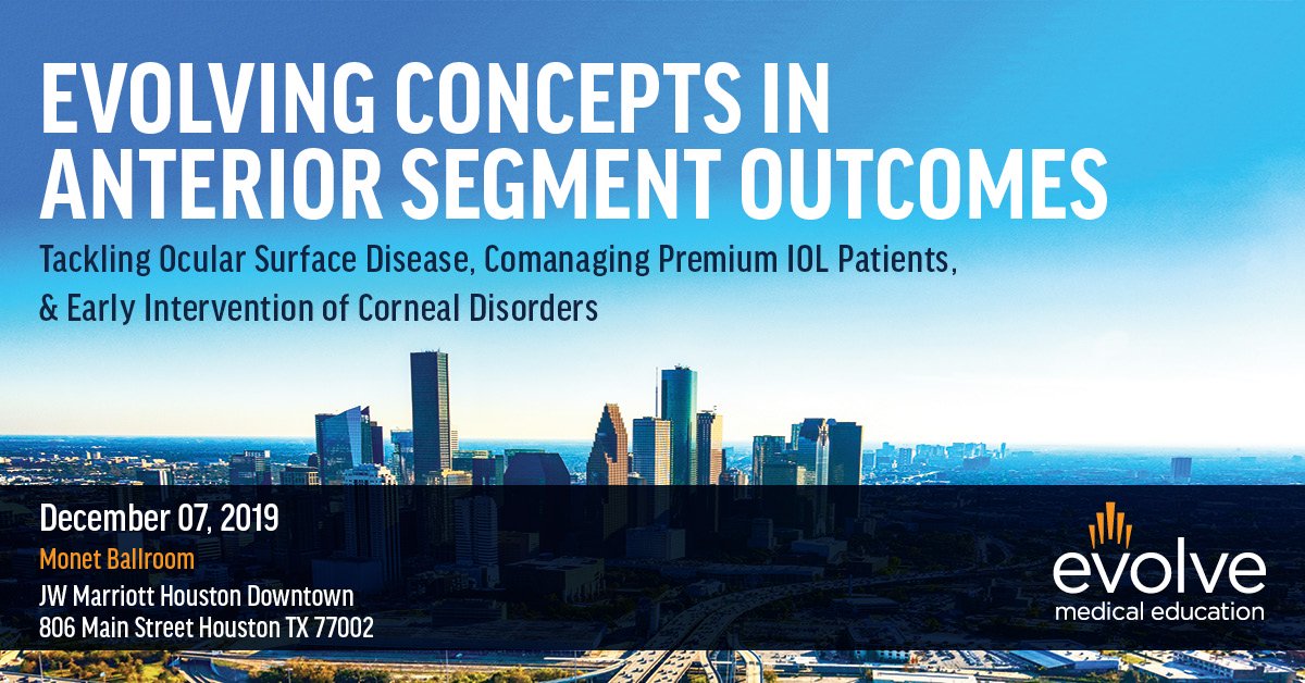 Attention ODs! Join me in Houston at the free, Live #CE Program: Evolving Concepts in Anterior Segment Outcomes. Register today at hubs.ly/H0lXTxR0