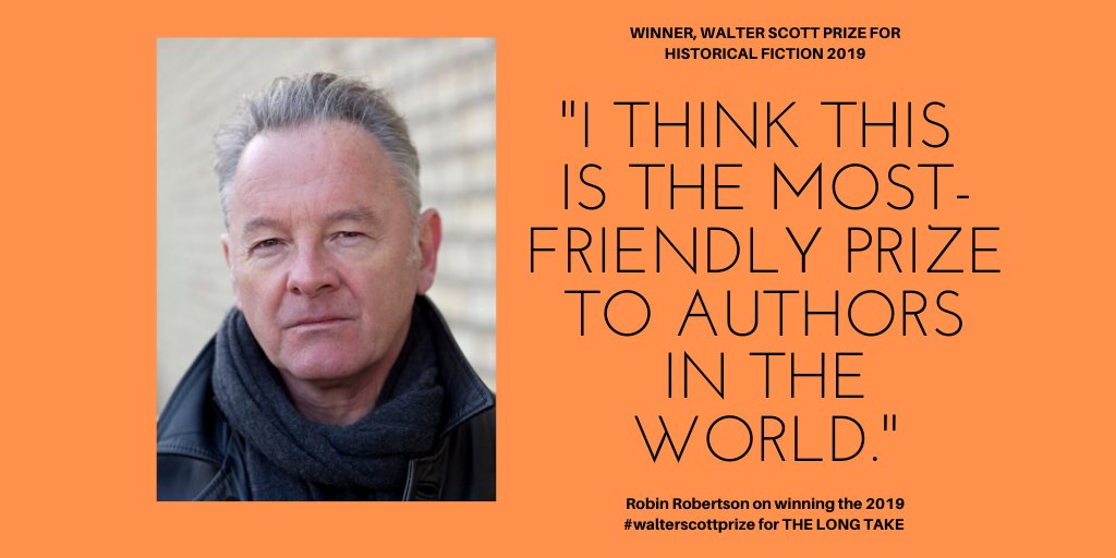 waltscottprize's tweet photo. Fittingly for the prize named for Sir Walter Scott, himself a poet and novelist, the 2019 #walterscottprize went to a novel-in-verse. Robin Robertson's THE LONG TAKE (@picadorbooks and @AAKnopf), set in post-war America, is a noir triumph. Have you read it? #WSP10years https://t.co/s4r2nEVoA4