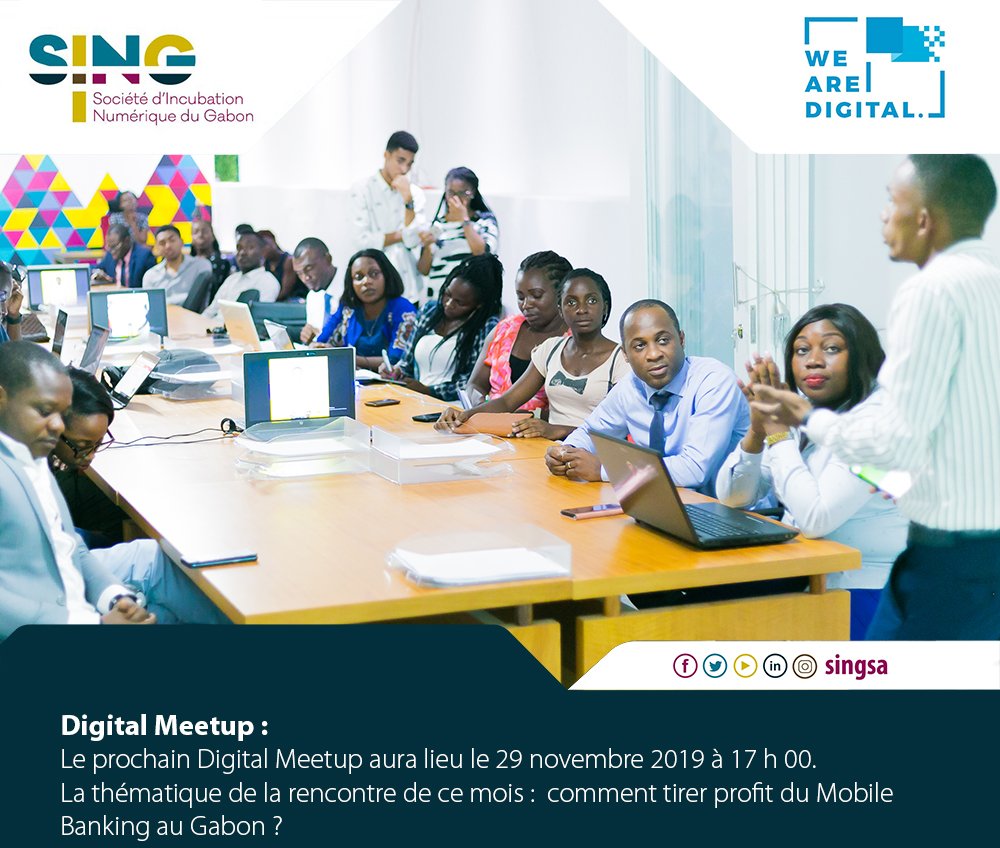 Plus que 7 jours avant le prochain digital meetup ! 
La thématique de cette édition est " comment tirer profit du Mobile Banking au Gabon ? " . 
Au programme de cette rencontre :  des échanges, des ateliers ludiques et de nouvelles astuces.
#Digitale #MobileBanking