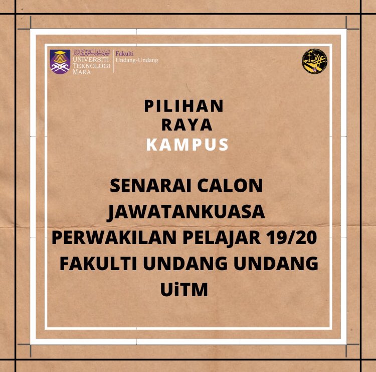 smfuuofficial's tweet photo. Assalamualaikum dan Salam Sejahtera.
Berikut merupakan calon-calon yang bakal bertanding bagi Pilihan Raya Kampus 2019/20 :
i)Nur Syarina Najla binti Muhamad Azlan
ii)Tahrina Batrisyia binti Mohd Tahir
iii)Nur Syahirah bt Mohd Taib
#UiTMLaw #SMFUU #PRK19 https://t.co/mcfL2mYANC