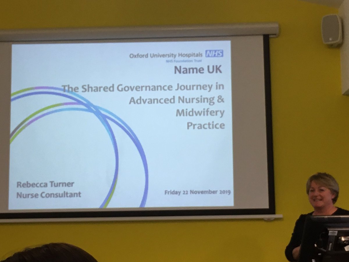 Interesting hearing about advanced nurse practitioner shared governance council at Oxford University Hospitals. Developed ANP policy for Trust and showcase conference #NAMEUK