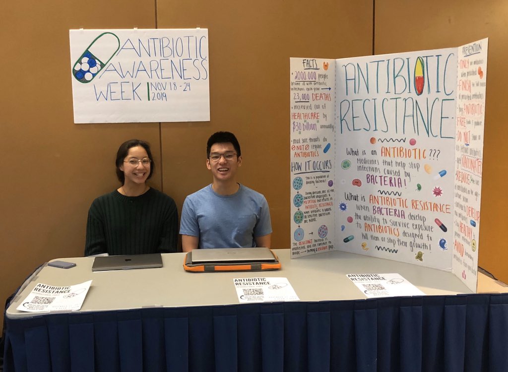 Come out to @uconn union to learn how to #BeAntibioticsAware with Michael and Gwen! @UConnMCB #WorldAntibioticAwarenessWeek @TinyEarthNet