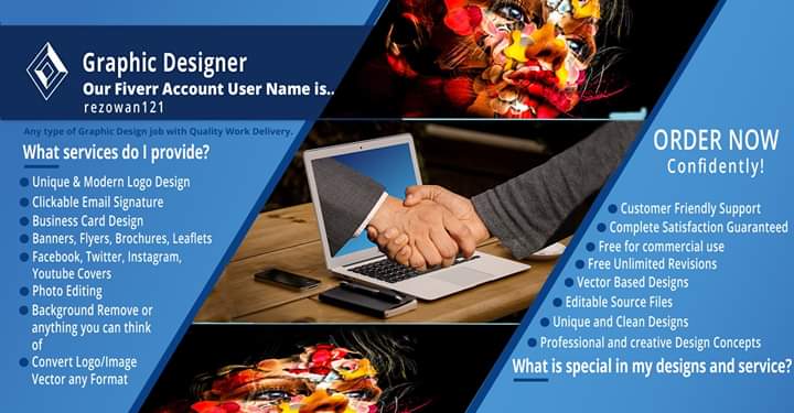 rezowanislam123's tweet image. All services related to graphic design are provided here. As like 
#Logo_Design #Clickable_Email_Signature #Business_Card
#Vector_Tracing #Banner_Design #Photo_Editing 
#Background_Remove  #Photo_Retouch
Contract Us For Details?

Visit the link for order, fiverr.com/rezowan121?up_…