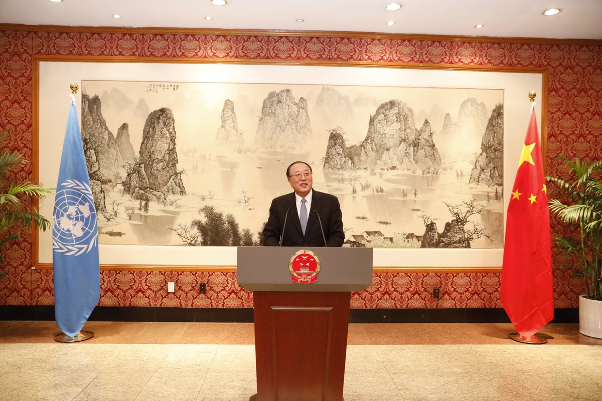 Chinamission2un's tweet photo. A warm reception on the occasion of #FifthCommittee of #74UNGA. Toast to a successful session of the Fifth Committee as well as to the cooperation between China and the United Nations! https://t.co/kwD6INRXmW