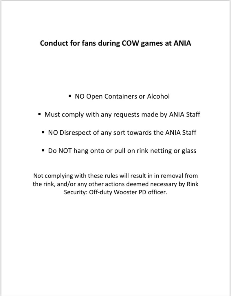 WoosterPuck's tweet photo. Here’s an important reminder of conduct for students attending games as fans https://t.co/r4MyurK5Gs