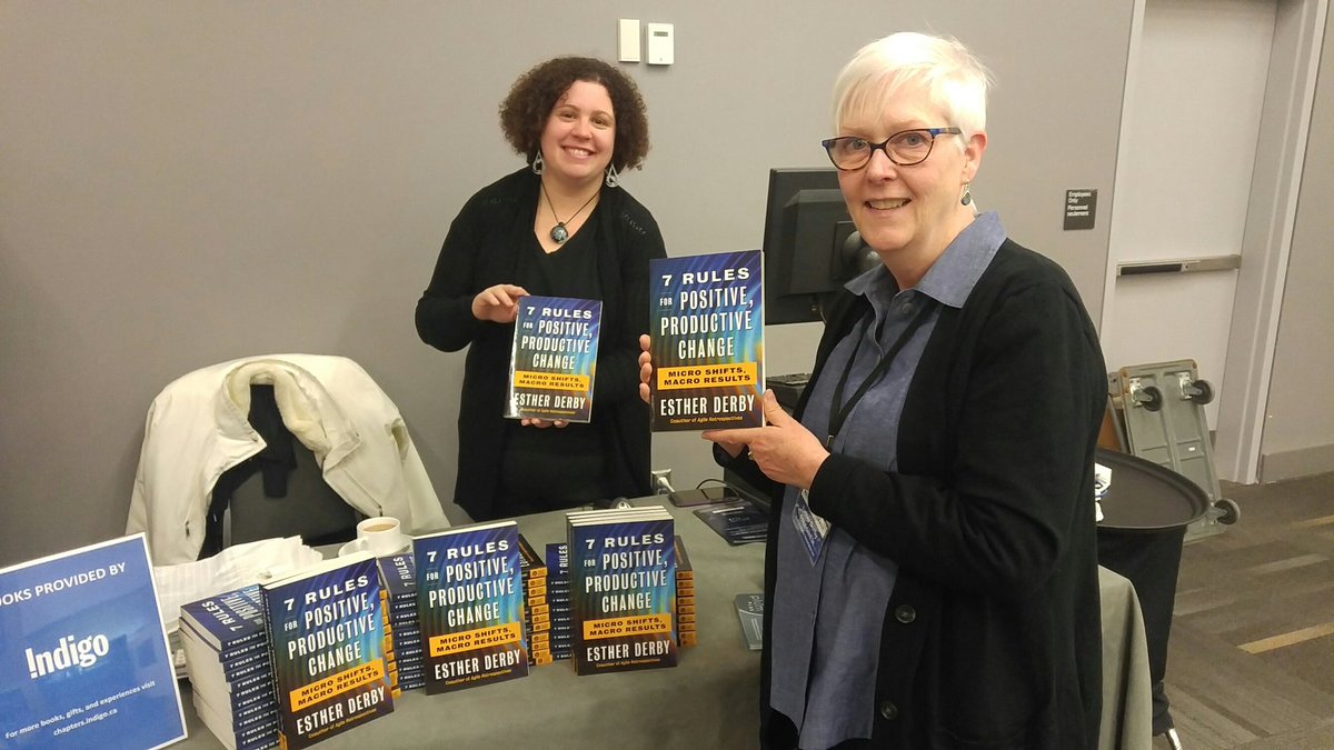 #GOAT19. Esther Derby latest book available at <a href="/indigo/">Indigo</a> booth in the Gatineau Room Ester will be available for signings at 10:30