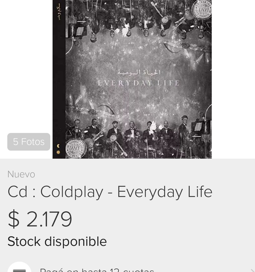 Lagorradejonny's tweet photo. @ColdplayArgenti Esto vi en Mercado Libre, espero que sea menos https://t.co/4kbOY88D6z