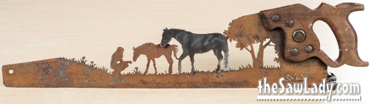houseofdoers's tweet photo. This handsaw featuring a young girl (or boy) feeding a foal while its mother watches is a great, unique gift for friend or yourself! Perfect metal art gift for the horse lover in your life!

$105 with Free US Shipping.

https://t.co/8ucYvnCWKg…/girl-with-horses-hand-cut-saw-a…/ https://t.co/1DhloQlr9w