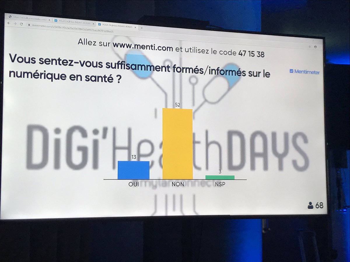 MTionnais's tweet image. #DigiHealthDays, besoin d’informations et de formation sur les #solutionsdigitales en #sante encore et toujours. #TransfoNum