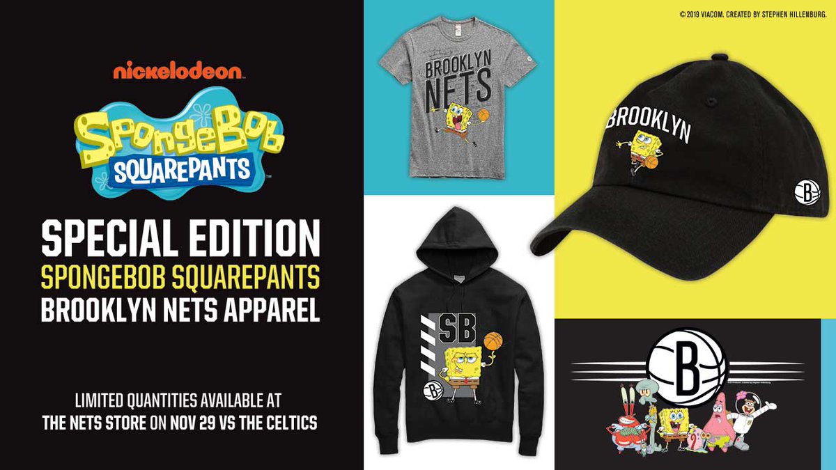 Brooklyn π€ Bikini Bottom
Special edition @SpongeBob SquarePants x Nets merch on sale a week from today at the Nets Store!