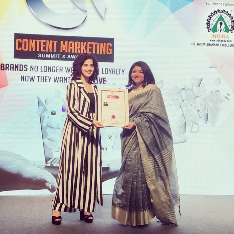 meghamamgain's tweet photo. Honoured and delighted to be named Most Influential Content Marketing Professional by the World Marketing Congress. Proud of being a part of the digital world with a leader like @JagranNewMedia https://t.co/lOeWG5AIDx