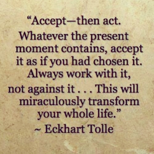 It wasn't until the past year - year & a half that I truly understood and practiced this concept in my life. I can attest to the fact that it is has changed my life TREMENDOUSLY,  in ways I could never have imagined.   
Acceptance is the Answer.
#acceptance #acceptanceistheanswer
