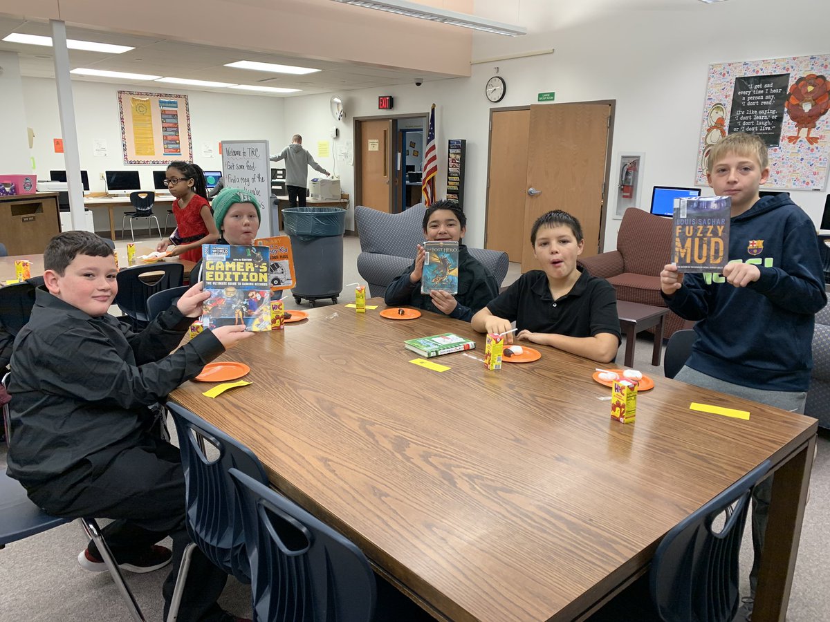 BrucherReads's tweet photo. A Teen Read Cafe at GMS library this morning . Donuts with recs from friends to load up on books for the long week ahead. #gmsreads #mglit @geneseodist228 https://t.co/pkNOjmYQOU
