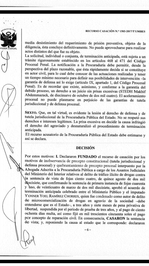 Christian_JLA's tweet photo. 📌 #CASACIÓN  1503-2017 TUMBES (TERMINACIÓN ANTICIPADA Y AUDIENCIA DE PRISIÓN PREVENTIVA)

Que, en el caso de autos, la terminación anticipada surgió en el curso de una audiencia de prisión preventiva. https://t.co/BJWc5jEISY