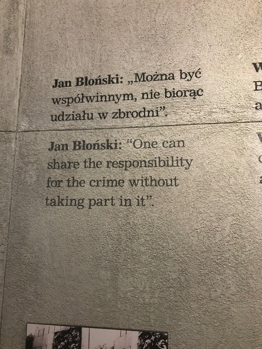 A quote from the famous essay by Jan Błoński (published in 1987) that looked at what it meant for Poles to have witnessed the Holocaust. Did their/our responsibility lie in not holding back, not resist? 14/x