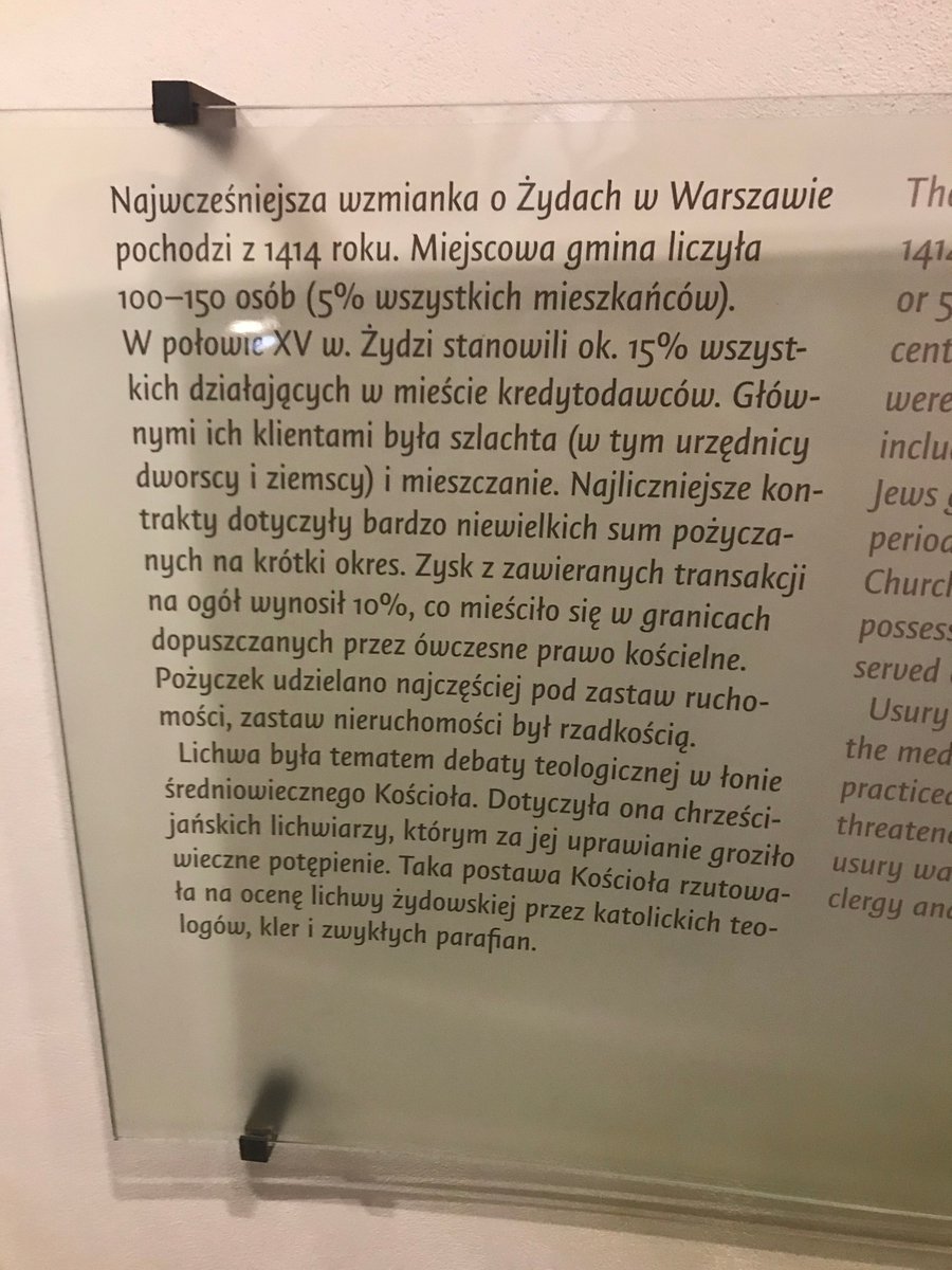 The first mention of Jews in Warsaw dates back to 1414 when the Warsaw Jewish community was 100-150 people or 5% of the city's population. 3/x