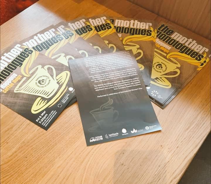 TAusterity's tweet photo. The #mothermonologues is getting real! Print arrived. Radio Show recording booked. Rehearsal with mums. #feelingexcited #resistingausterity #Luton https://t.co/dpE9wljY06