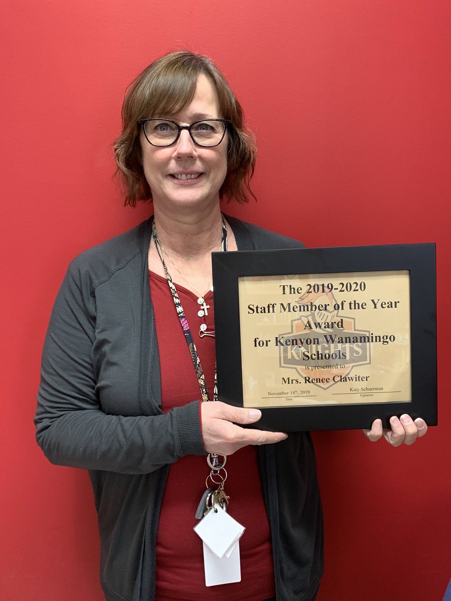 SchuermanKaty's tweet image. Congratulations to our K-6 Teacher of the Year Mrs. Cheryl Dahl and Staff Member of the Year Mrs. Renee Clawiter!  We appreciate your great work and contribution to our district! @kwpublicschools @KW5th6thgrade