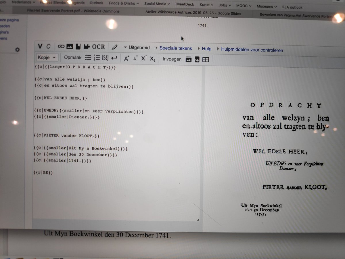 CMFrancoise's tweet photo. Joiiiiiiiiiiie! So today, I uploaded my first Dutch book on @WikiCommons and I am wikisourcing it :) So proud! #Wikitechstorm2019 #wikitechstorm https://t.co/s1gDtaxtmz