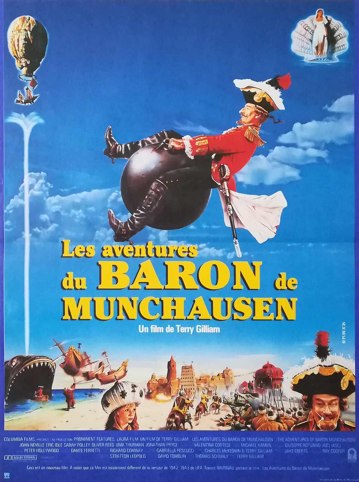 Happy birthday Terry Gilliam - THE ADVENTURES OF BARON MUNCHAUSEN - 1988 - Belgian release poster 