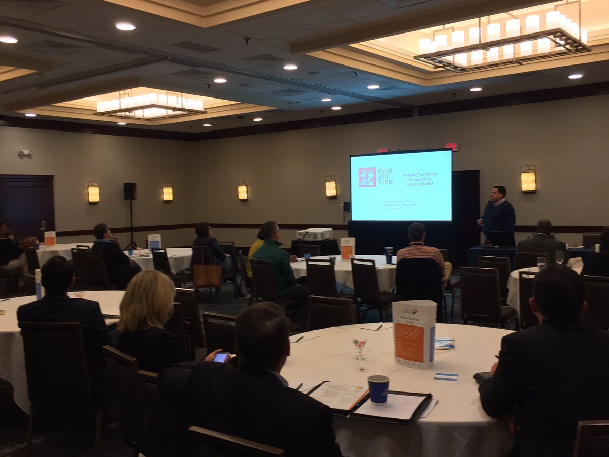 JohnCoggin's tweet photo. Patrick Torres with @RLT1936 works with entrepreneurs at @NCRuralCenter #NCRuralAssembly perfect their pitch using #theatre techniques. My worlds collide. https://t.co/Gnk5COm64F