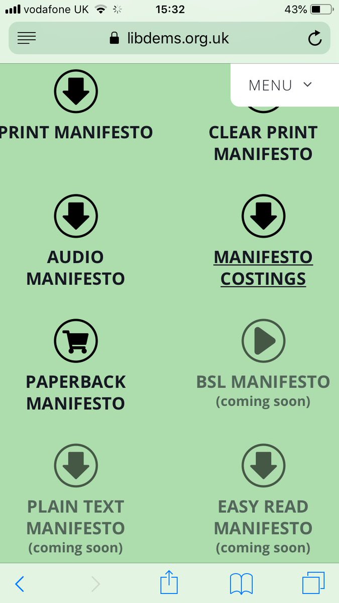 MsLoloJ's tweet photo. With under 3 weeks to go till #GeneralElection2019, not a single party has a #BSL (#BritishSignLanguage) version of their #manifesto on their website (although @TheGreenParty and @LibDems promise one is “coming soon”). That’s a lot of voters to ignore. #DemocraticDeaficit #GE2019 https://t.co/rxdDwQuYzl