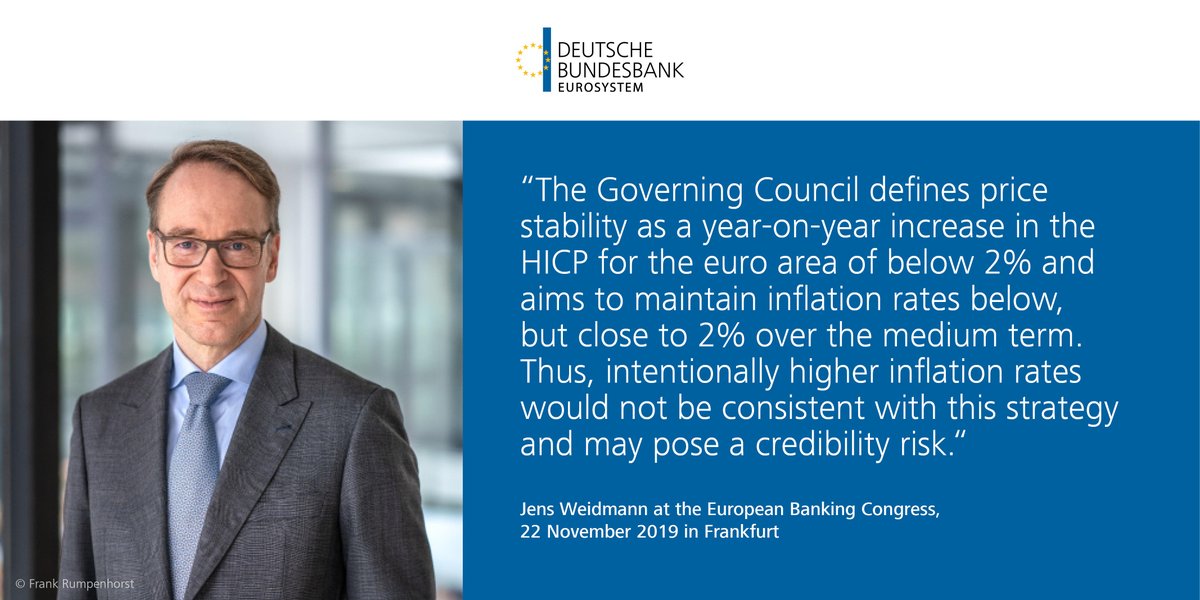 bundesbank's tweet photo. Jens #Weidmann at the European Banking Congress: What the future holds – Benefits and limitations of Forward guidance https://t.co/5vyE3kHyOn #monetarypolicy #inflation #interestrates #EBC2019 @eurofinanceweek https://t.co/ROEUYveOEQ