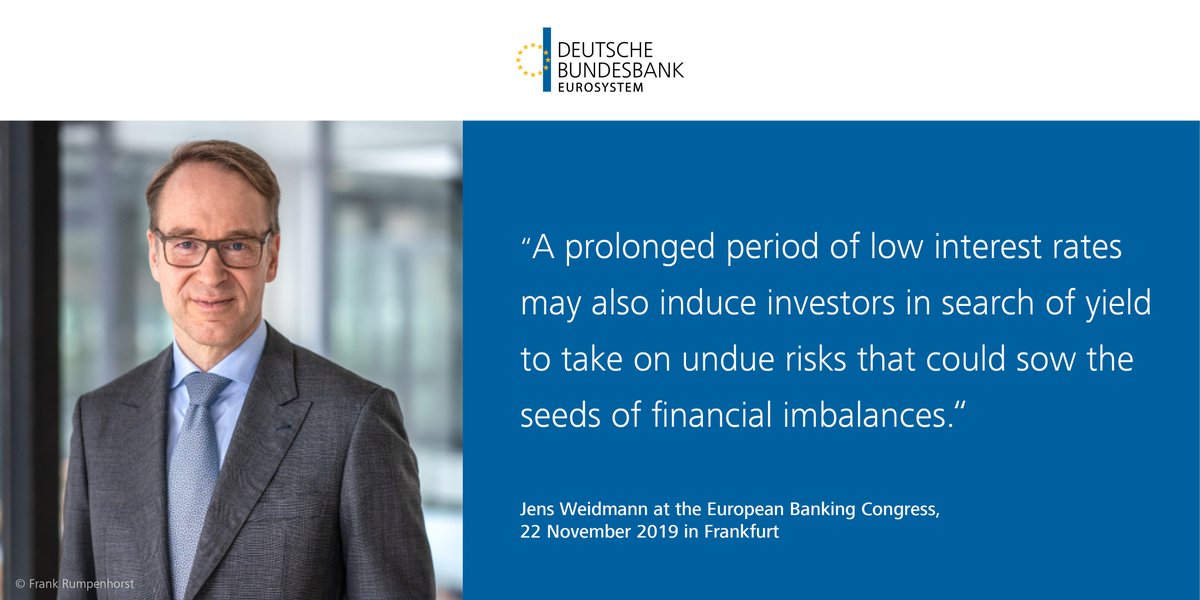 bundesbank's tweet photo. Jens #Weidmann at the European Banking Congress: What the future holds – Benefits and limitations of Forward guidance https://t.co/5vyE3kHyOn #monetarypolicy #inflation #interestrates #EBC2019 @eurofinanceweek https://t.co/WVgBJdxQb1