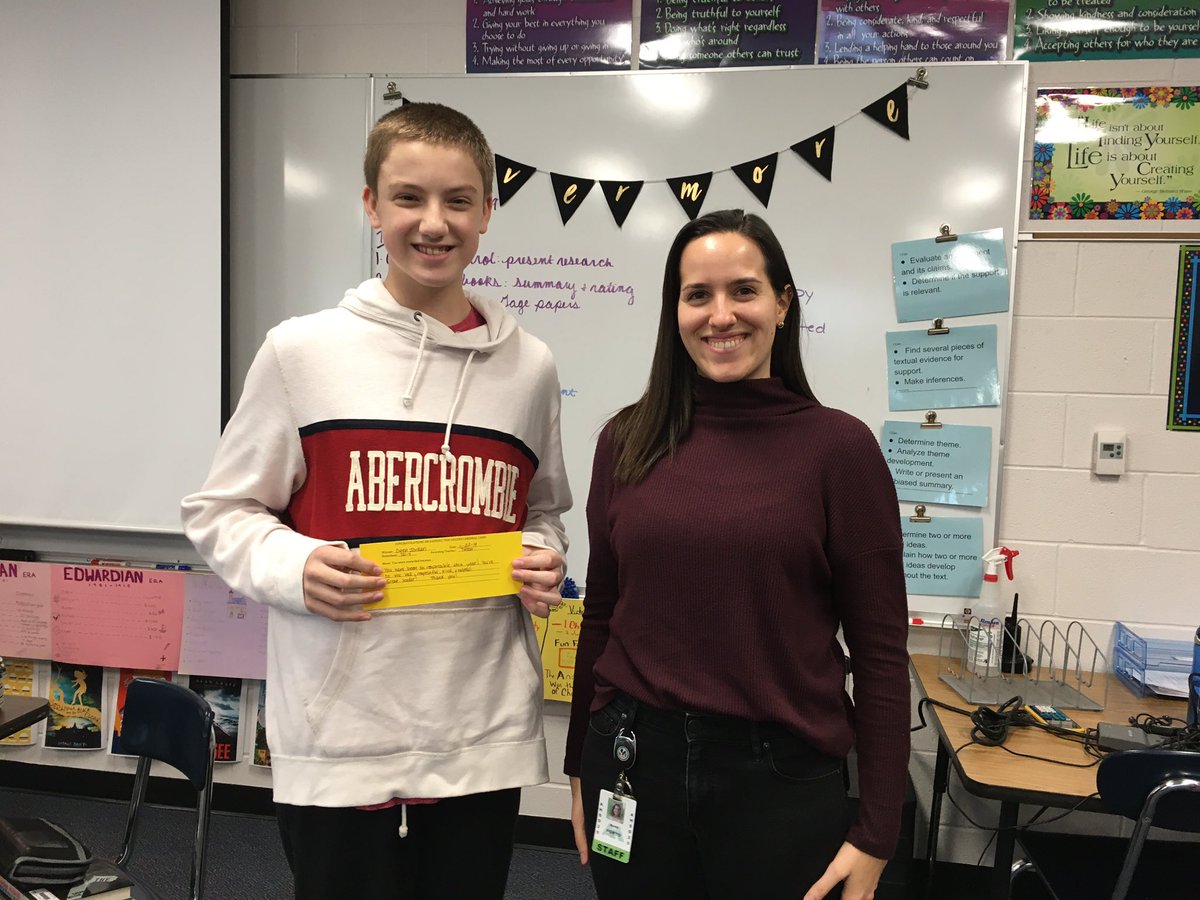 Congratulations Owen for demonstrating the Cardinal Way! Our team was pleased to recognize you. #southlearns <a href="/AHSD25South/">South Middle School</a>