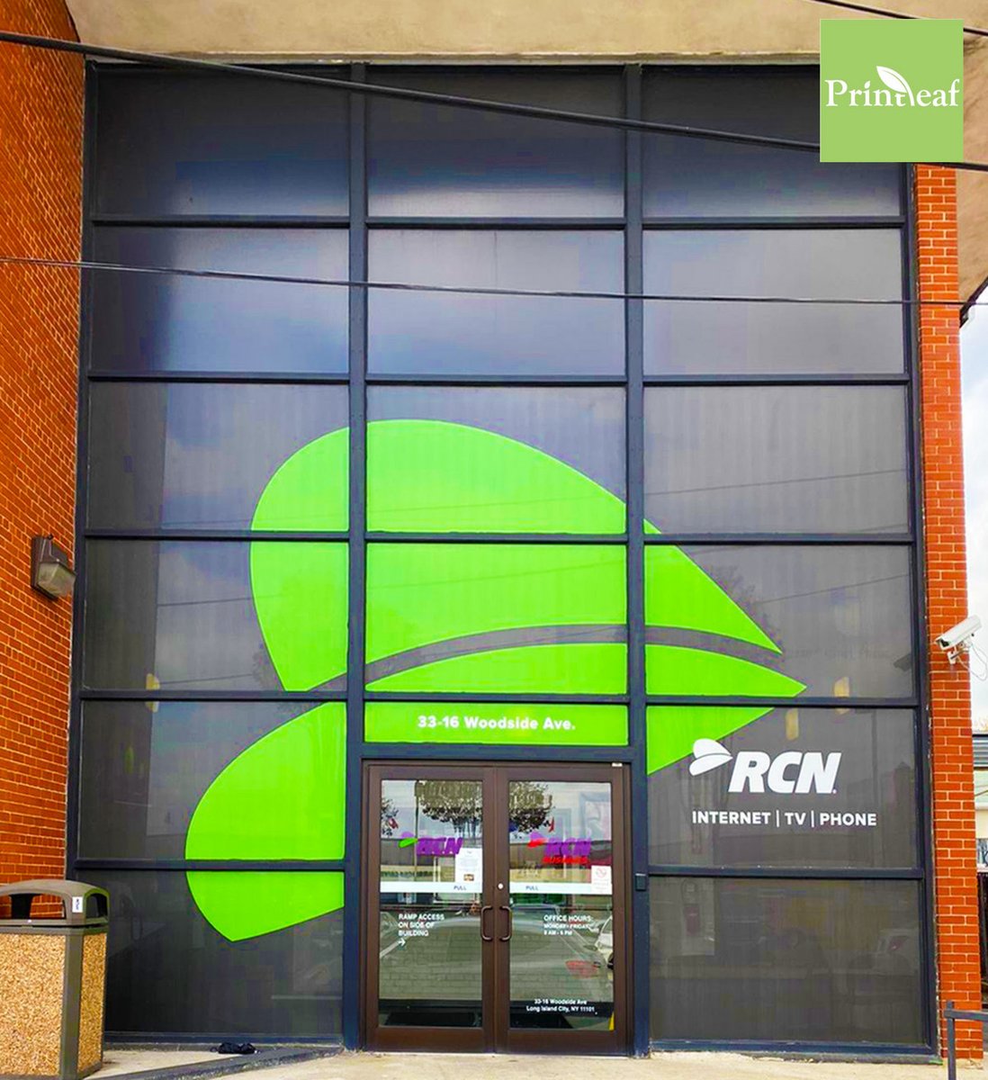 Printleaf's tweet photo. All finished! This colorful perforated window decal installation will stand out and definitely catch the eyes of your audience. To get one just like this, request our installation services. https://t.co/Z38YhWHcG5 #perforated #windowdecal #installationdesign https://t.co/dLC1U534Ws