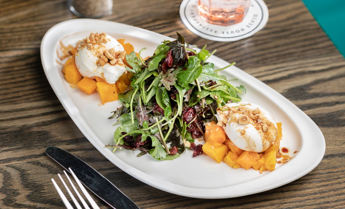 We just love burrata! Try out our new Burrata Salad for lunch: roasted butternut squash, baby greens, dried cranberries, crushed hazelnuts, evoo, and apple balsamic. See the full lunch menu: bit.ly/2XEIKnA #kendallsquare #cambma