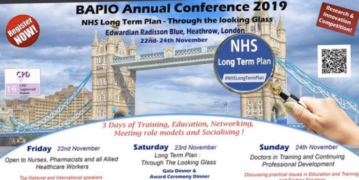 Alice_PA_'s tweet photo. Honoured to be invited to represent #physicianassociates in secondary care on a panel discussion at the fantastic #BAPIO Conference. Looking at the NHS Long Term Plan- Through the looking glass. @BAPIOUK https://t.co/nSRzLkMEbG