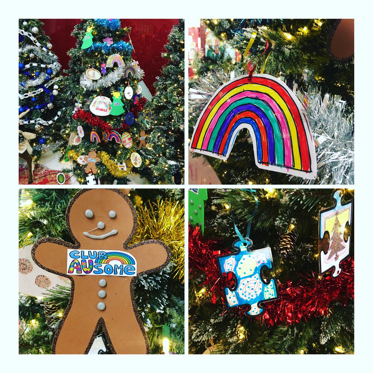 Club AUsome Christmas Tree at the Pentagon Centre Chatham #AutismAwareness #Christmas #AlwaysGotTimeForRainbows #BeautifulColours #ChristmasTime #Autism #EveryOpportunityTaken #Proud #AmazingChildren