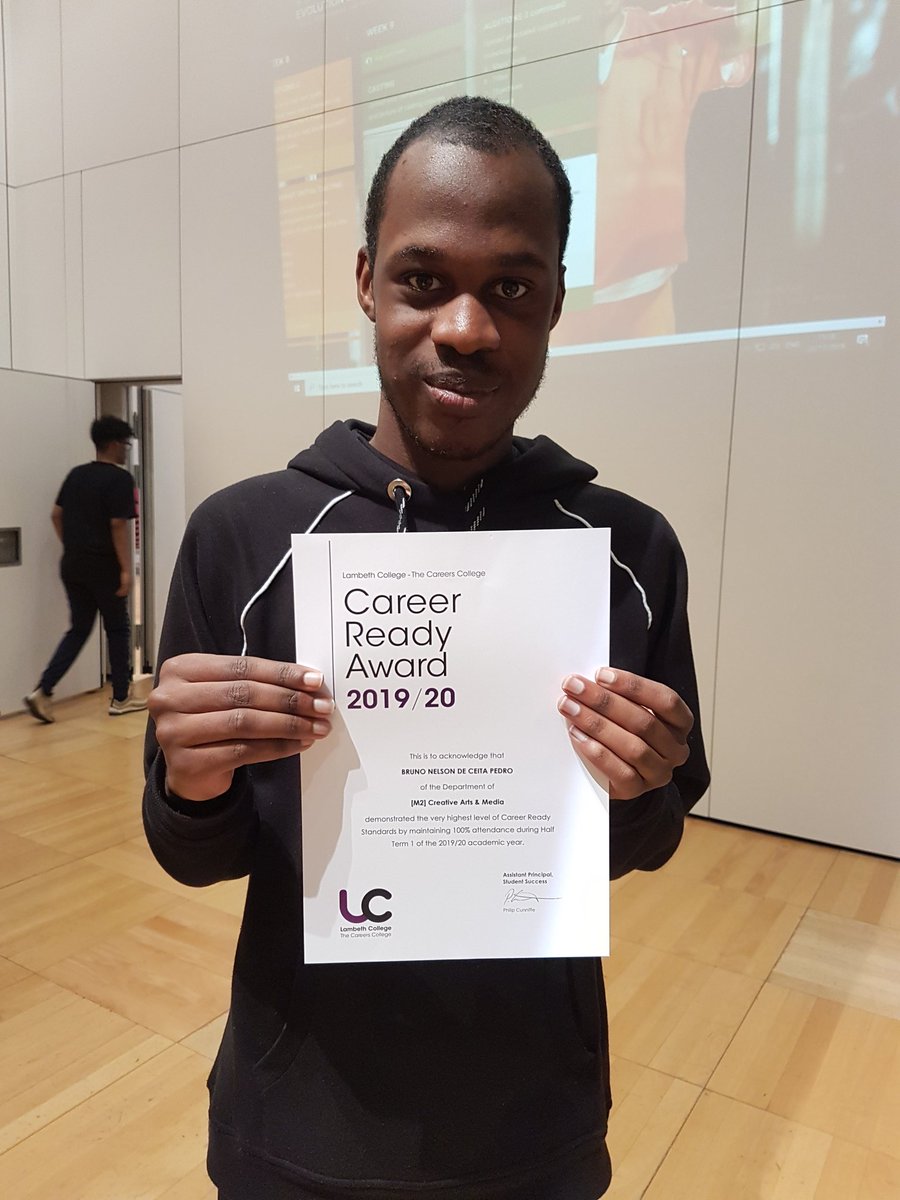 BrunoPedroUK's tweet photo. I can't believe that I've achieved 100% attendance for the second time in the Career Ready Award! Thank you @LambethCollege for this certificate for @LC_CreativeArts Performing & Production Arts! ๐
@ryanhurstuk #CareerReady #Actorslife #BeFreeToBe #YoungActors https://t.co/Hg2GU1Ovfo
