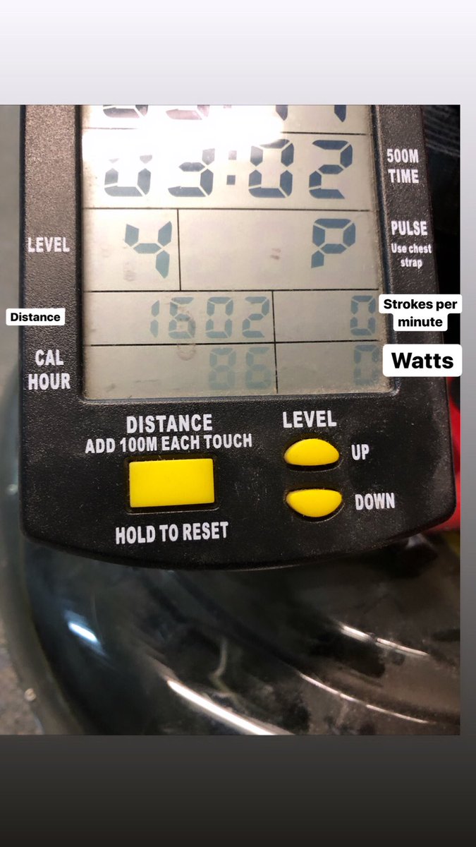 Thread:I was on the rowing machine and I was doing an AMRAP, so rowing with a time constraint. On my screen are metrics like strokes per minute, distance, and watts (power output). And it got me thinking about bat sensors like  @blastmotion and how we use them. 1/