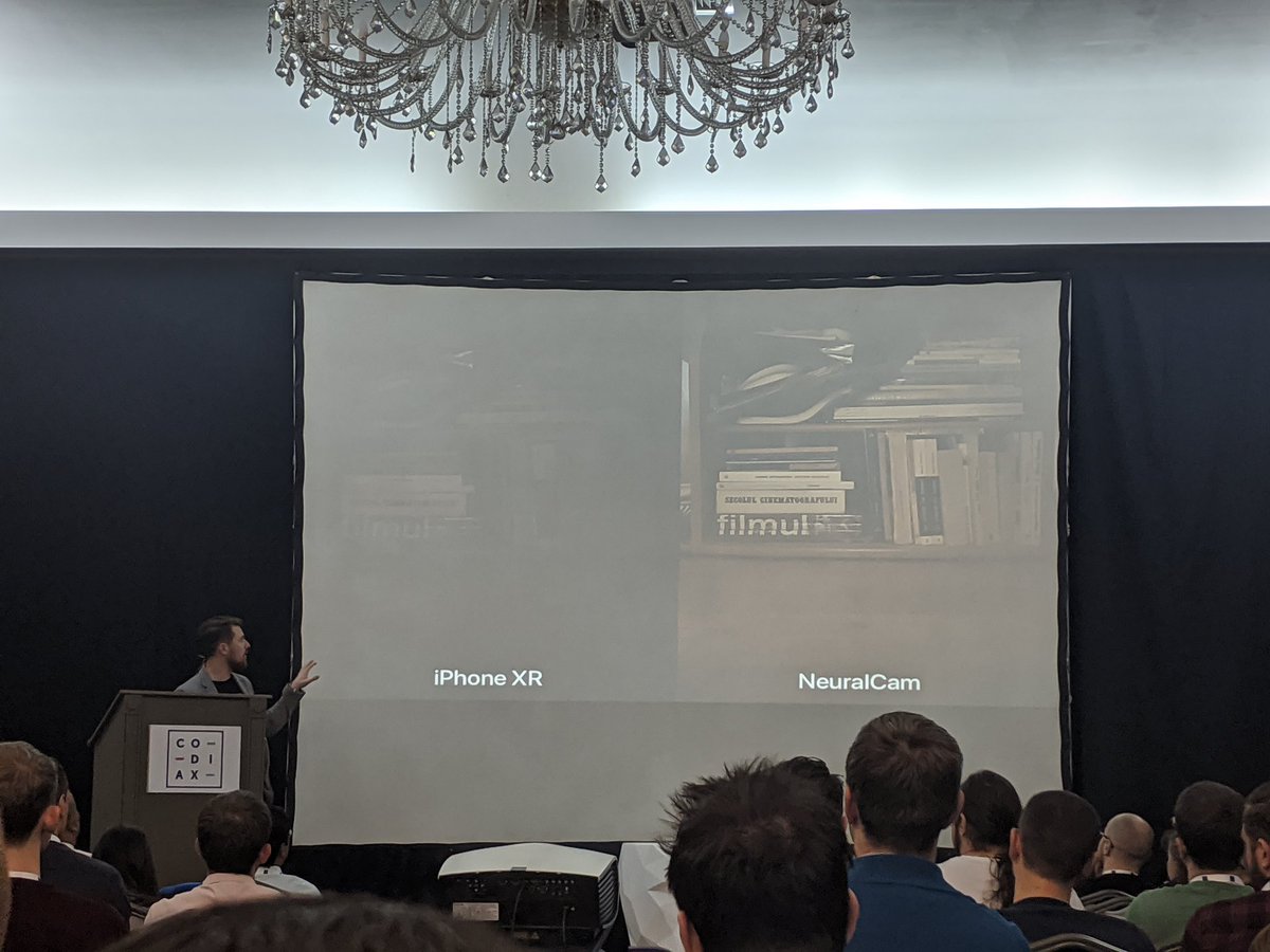 ioana_cis's tweet photo. Learning form @neuralcamapp how they brought the Android night mode to iPhones too. #Codiax2019
Makes me nostalgic as my University Thesis was on image processing. https://t.co/eJBDNtFVl2