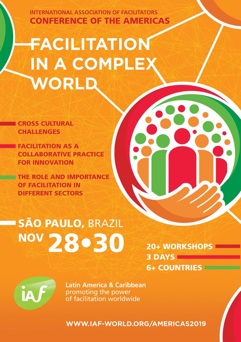 FindFacilitator's tweet photo. Michael Wilkinson will be one of the speakers at the IAF Conference of the Americas in Sao Paolo, November 28-30 2019! Workshops will be offered in English, Spanish and Portuguese.. Read more about this conference here: https://t.co/OYGJMwVcTh. #Leadstrat #Levelup https://t.co/ijYjddVqNo