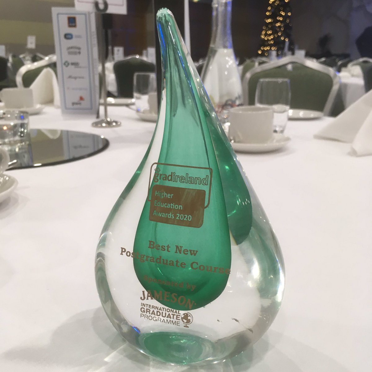 Delighted to announce that the MSc in Cellular Manufacturing & Therapy @nuigalway was named the best new PG course at the #HEAwards20. Thank you to everyone who supported the application.