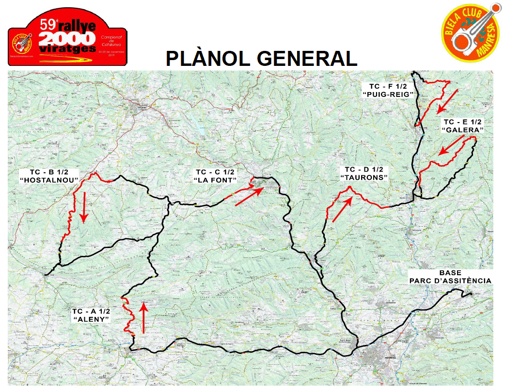 RAL·LI 2.000 VIRATGES | Consulteu el plànol de la prova

📅  23 de novembre
🏁  Sortida: P.A. Artés 
⏱️  08:30h.

Trams: 
☑️  Aleny 
☑️  Hostalnou 
☑️  La Font 
☑️  Taurons
☑️  Galera 
☑️  Puig-Reig

#FCA <a href="/Biela1958/">Biela Club Manresa</a>
