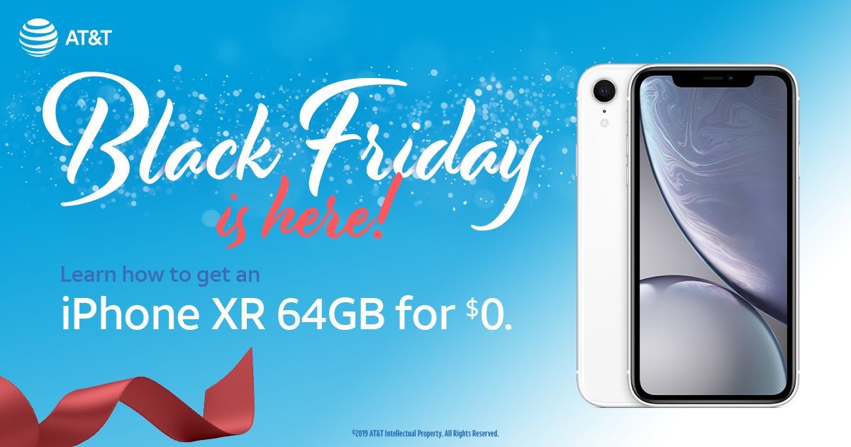 Don't Wait! Stop by today and get early #BlackFridayDeals today! Like the awesome iPhone XR for FREE!! offer is available now! #Deals #ATTHolidays #BlackFriday  go.att.com/bf-iphone