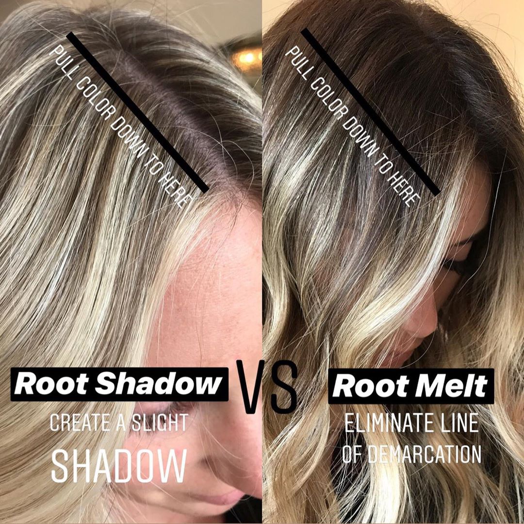 WellaEducation's tweet image. "PSA: every stylist has different terms for these techniques. These are mine..." @the.blonde.chronicles
.
.
"#RootShadow: After traditional foil highlights that go all the way up to the roots.
.
#RootMelt: After a teasylight foil when I’m creating a rooty, lived-in look."