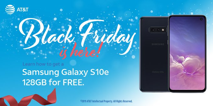 Not a iPhone fan? Don't worry! AT&amp;T has something for everyone! #ThatsOurThing like the new Samsung Galaxy A10e! #BlackFriday deals start today! Get this awesome device for free! Dont Wait! #blackfridaydeals go.att.com/bf-galaxy-blk