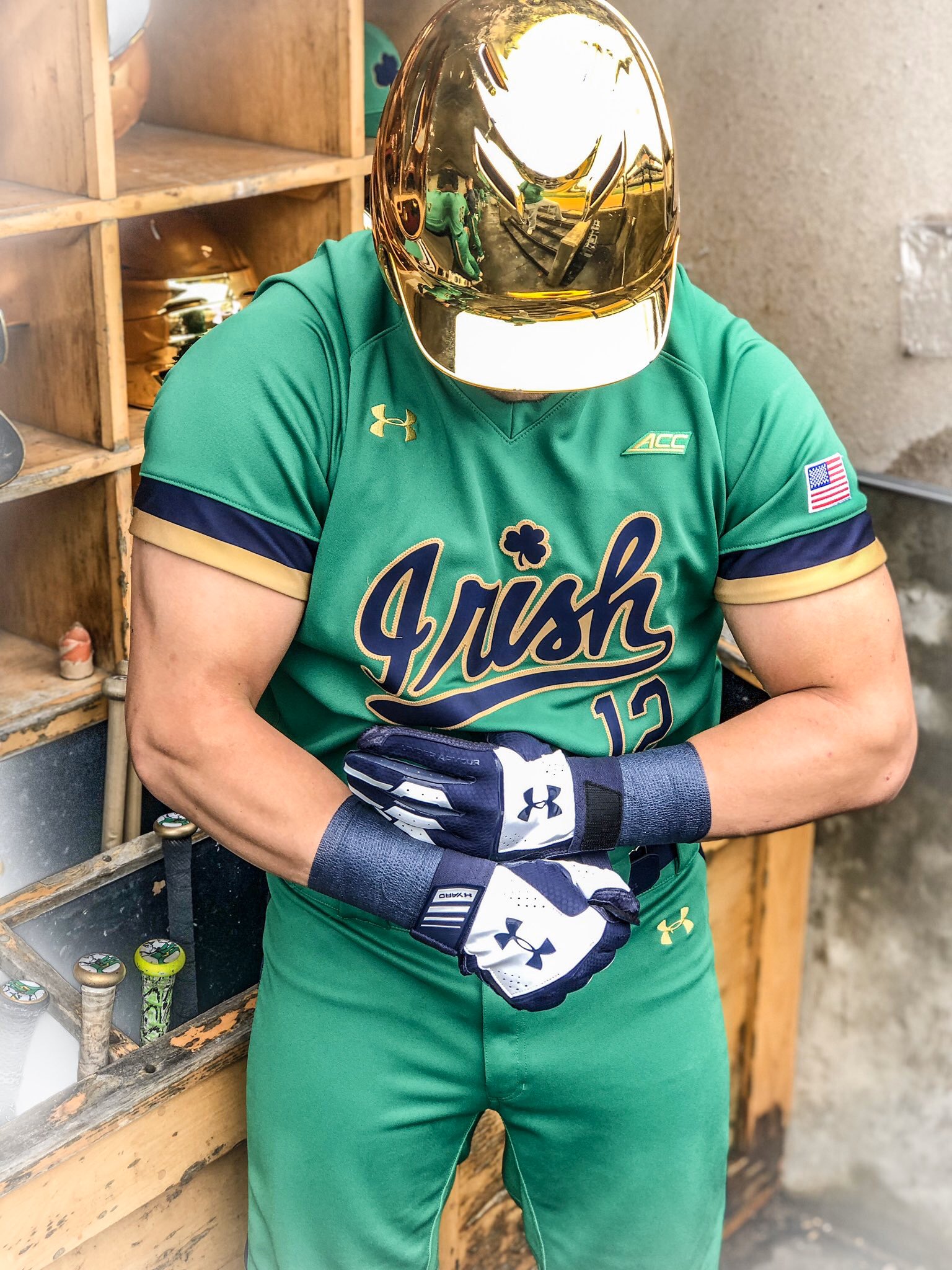 gold notre dame baseball jersey