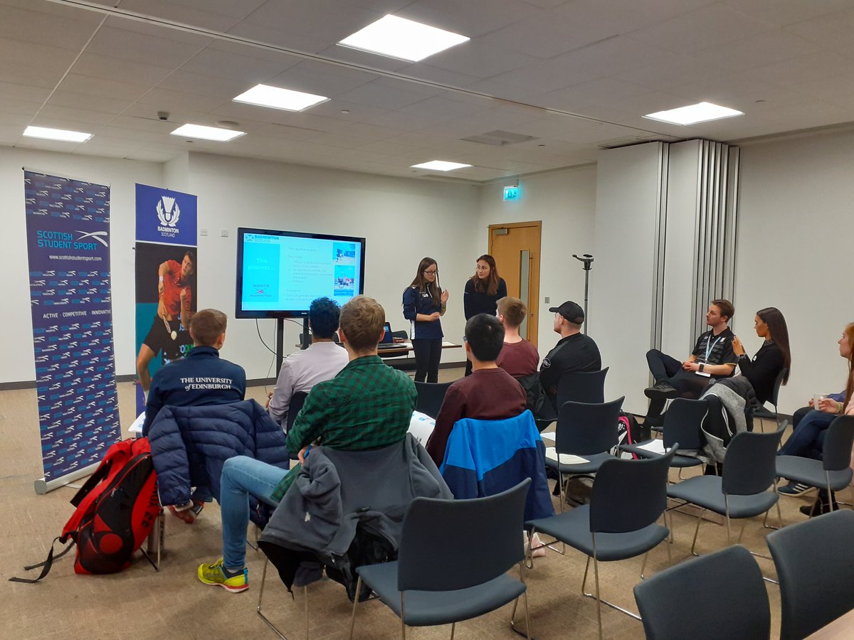 SBUCoachandDev's tweet photo. A big thank you to Jess and Lucy from St Andrews university for sharing their experience of the Shuttlemark accreditaion programme @ScotStuSport https://t.co/f7dfq09Uo1