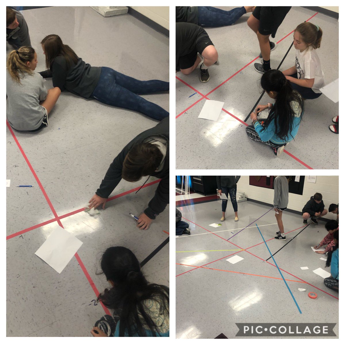 srzem's tweet image. A little floor graphing to get us moving this Friday morning! #linearfunctions #moveandlearn #isitthanksgivingyet 🦅❤️@Eag