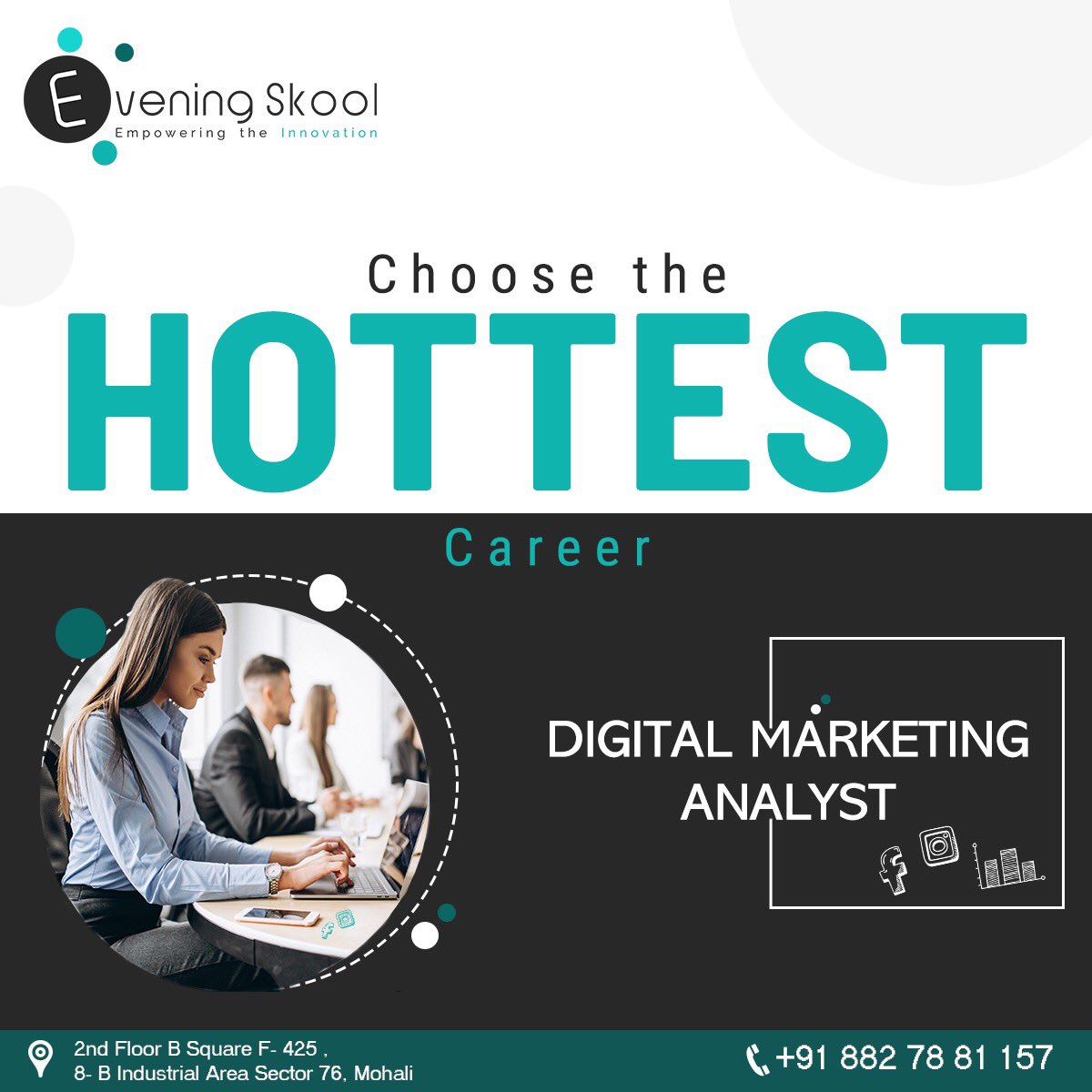 EveningSkool's tweet photo. Kick start your career in Digital Marketing with job oriented training program at Evening Skool.
Contact us -8727881157
Visit: https://t.co/hFG3HjeoqO
 #digitalmarketing #marketing #digitalmarketingcourse #courses #study #career #leadgeneration #salestools #optimization https://t.co/TVD1gKq9JM