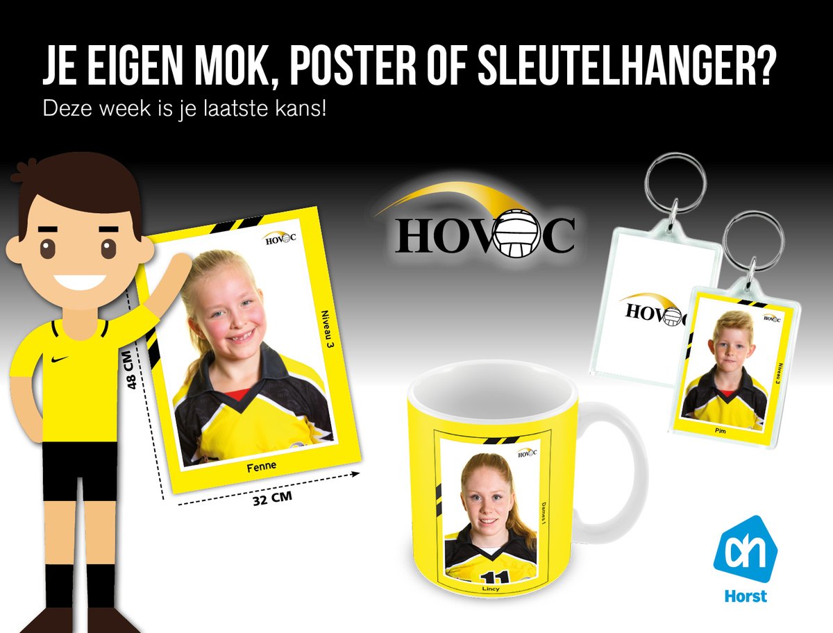 Heb jij als gefotografeerde Hovoc-topper al een mok, poster en/of sleutelhanger met je eigen sportplaatje erop besteld? Dat kan nog tot zondag 1 december via myclubstars.store. Log in met de unieke code die je op jouw persoonlijke verzamelalbum vindt!